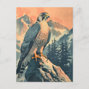 Cartão Postal Ilustração Vintage Gyrfalcon