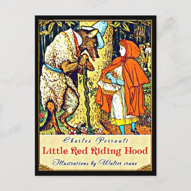 Cartão postal - Ilustração Vintage - Walter Crane  (Frente)