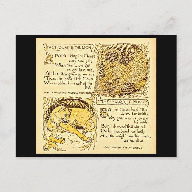 Cartão postal - Ilustração Vintage - Walter Crane  (Frente)