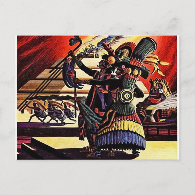 Cartão Postal Ilustração vítrea de um Casal de dança tribal (Frente)