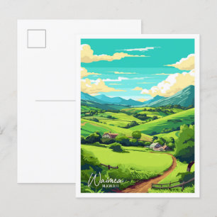 Cartão Postal Ilustração Waimea Hawaii Viagem Vintage
