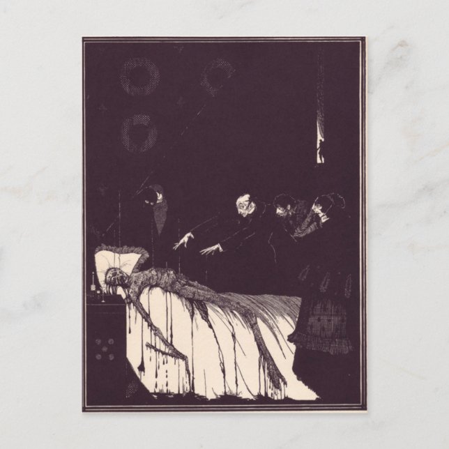 Cartão Postal Ilustrações de Edgar Allan Poe de Clarke (Frente)