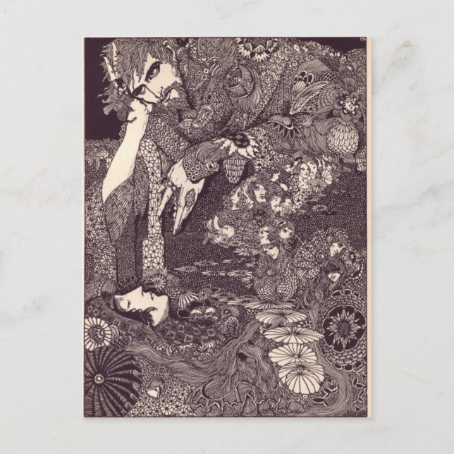 Cartão Postal Ilustrações de Edgar Allan Poe de Clarke (Frente)