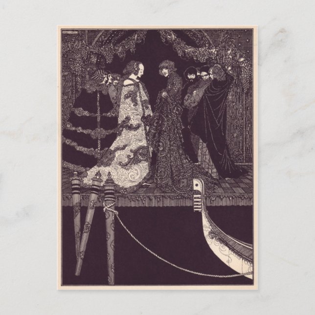 Cartão Postal Ilustrações de Edgar Allan Poe de Clarke (Frente)