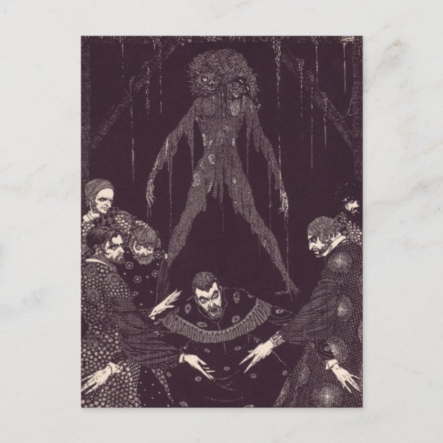Cartão Postal Ilustrações de Edgar Allan Poe de Clarke (Frente)