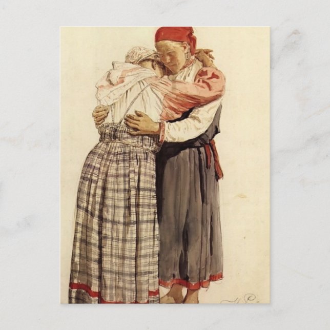 Cartão Postal Ilya Repin: Duas mulheres (Frente)