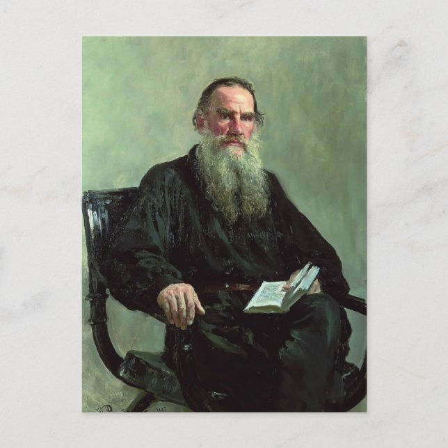 Cartão Postal Ilya Repin- Retrato de Leo Tolstoy (Frente)