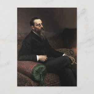 Cartão Postal Ilya Repin- Retrato do compositor Nikolay -Korsako