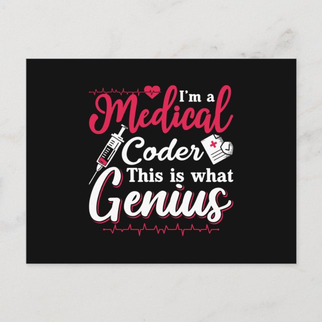 Cartão Postal I'm A Medical Coder This Genius Coding Programmer (Frente)