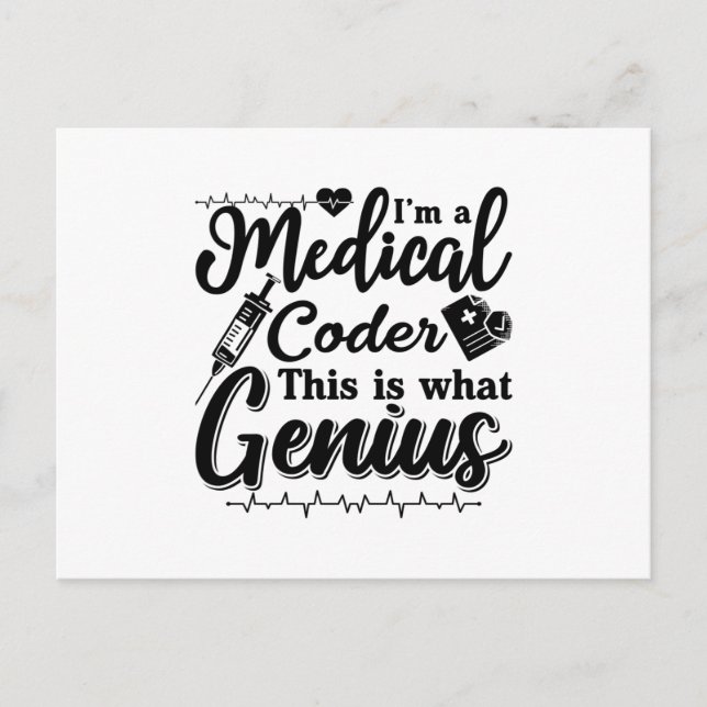 Cartão Postal I'm A Medical Coder This Genius Programmer Coding (Frente)