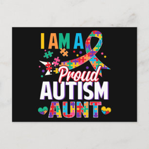 Cartão Postal I'm a Proud Autism Aunt Autism Awareness Puzzle Pi