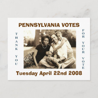 Cartão Postal image0-6, PENNSYLVANIA VOTES, Tuesday April 22n...