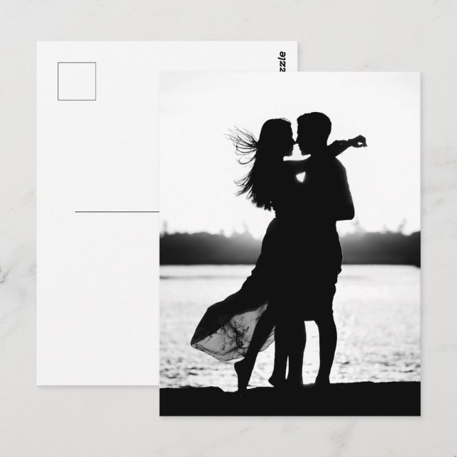 Cartão Postal Imagem Branca Preta Personalizada Estética Vintage (Frente/Verso)