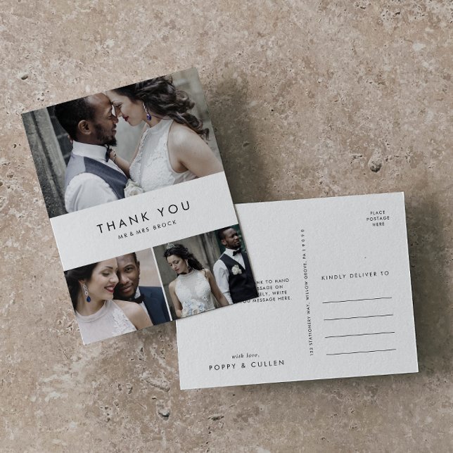 Cartão Postal Imagem Chic Tipografia 3 Fotografia Colagem Obriga (Criador carregado)