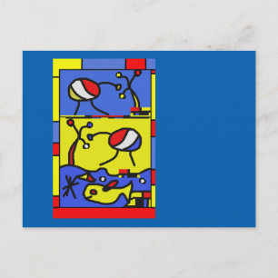 Cartão Postal Imagem com peixes da arte moderna