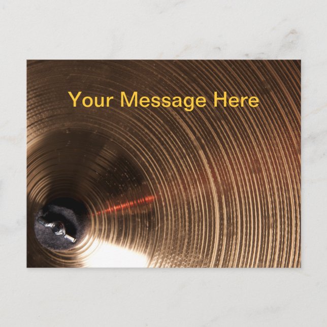 Cartão Postal Imagem Cymbal do Drum ou Drummer (Frente)