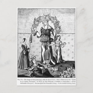 Cartão Postal Imagem da Astrologia da Dama com os Três
