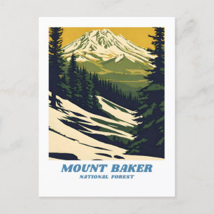 Cartão Postal Imagem da Floresta Nacional de Monte Baker - Retro