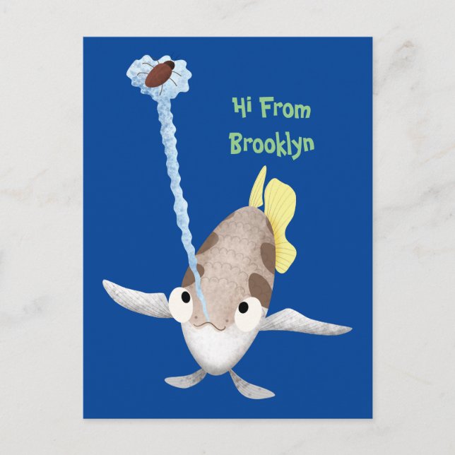 Cartão Postal Imagem de desenho animado de Arquerfish em Cute (Frente)
