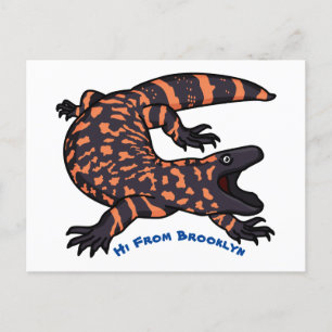 Cartão Postal Imagem de desenho animado de lagarto monstro de gi