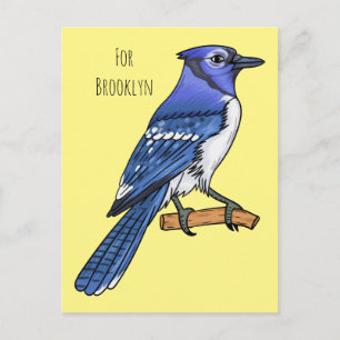 Cartão Postal Imagem de desenho animado de pássaro azul