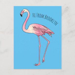 Cartão Postal Imagem de desenho animado de pássaro Flamingo