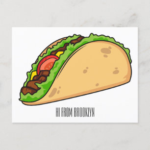 Cartão Postal Imagem de desenho animado do Taco