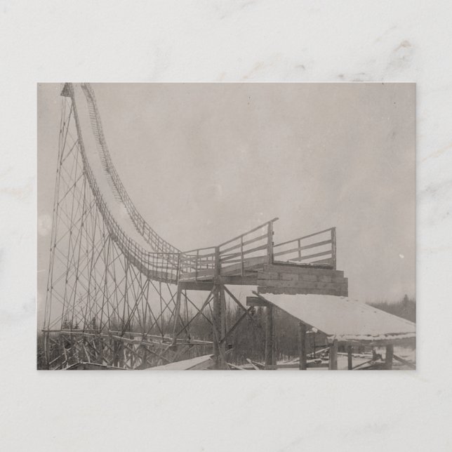 Cartão Postal Imagem de esqui, segurança de salto de esqui! (Frente)