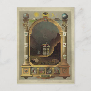 Cartão Postal Imagem de Impressão de Litiografia Másônica de Grá
