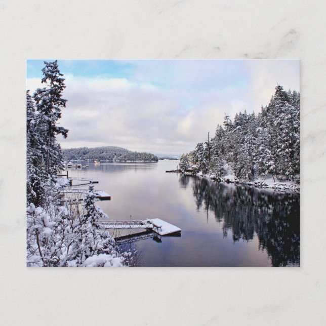 Cartão Postal Imagem de inverno da neve (Frente)