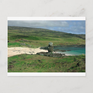 Cartão Postal Imagem de Moai Anakena Beach Rapa Nui Páscoa Isla