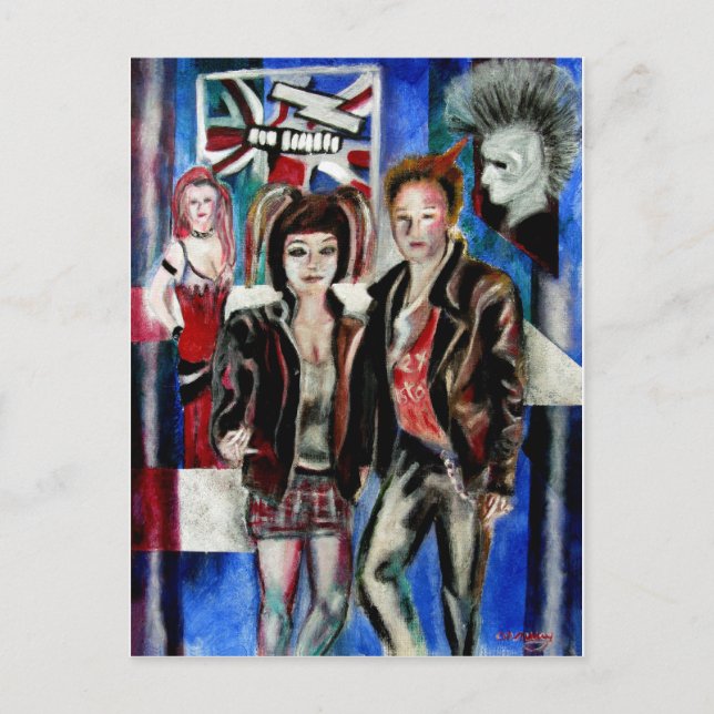 Cartão Postal imagem de moda de música punk rock (Frente)