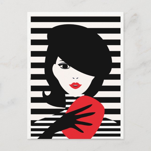 Cartão Postal Imagem de moda de na moda francês da moda da moda (Frente)