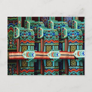 Cartão Postal Imagem de muitas cores e imagens no templo