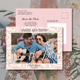 Cartão Postal Imagem de Paisagem de Borda Rosa do Pastel Elegant