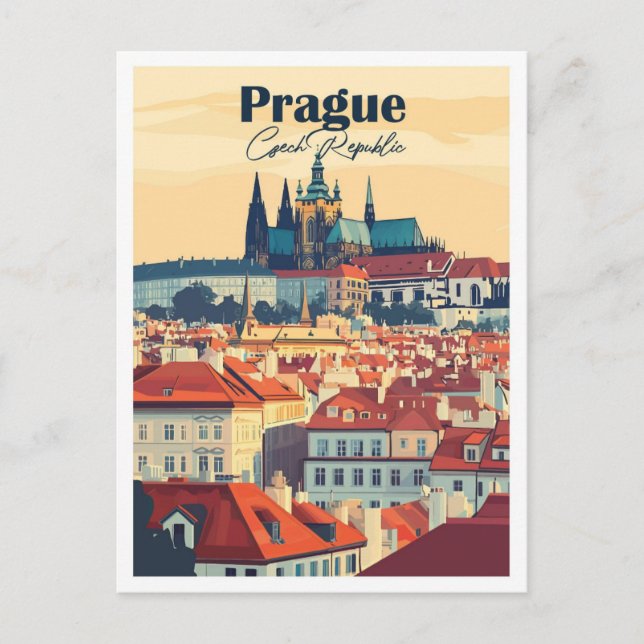 Cartão Postal Imagem de Praga Trabalho de arte Viagem Place (Frente)