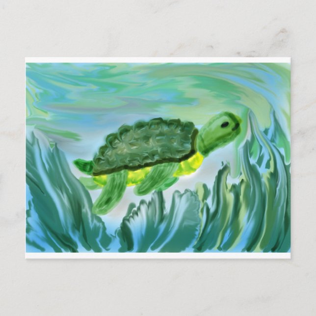 Cartão Postal Imagem de Tartaruga do Mar (Frente)