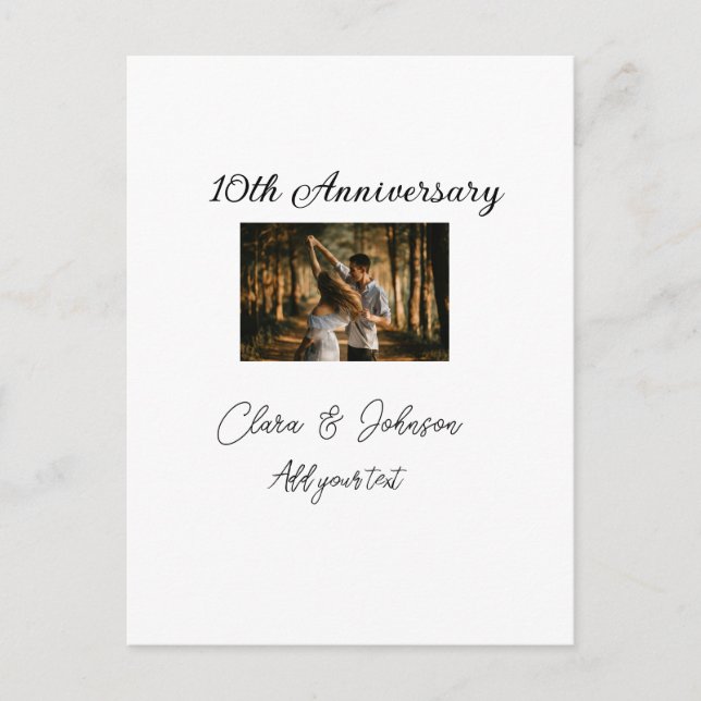 Cartão Postal Imagem de texto do aniversário de casamento adicio (Frente)