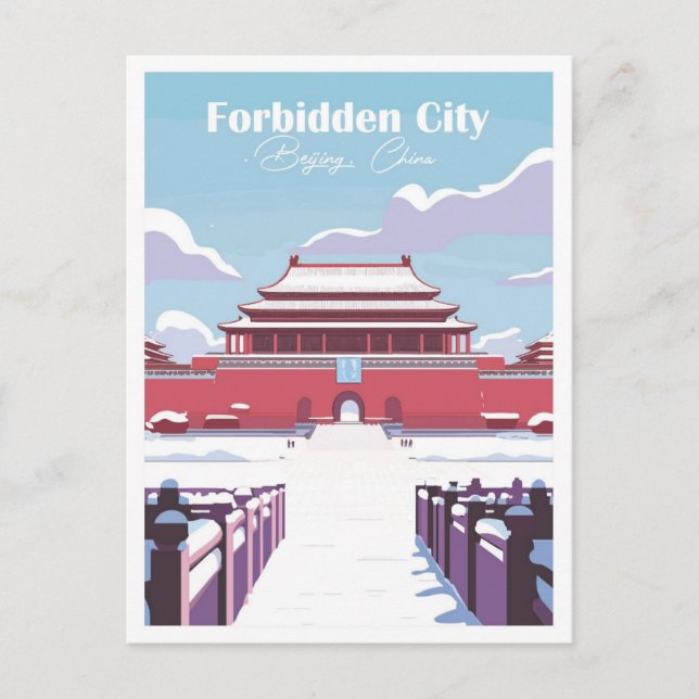 Cartão Postal Imagem de Viagem da Cidade Proibida na China (Frente)