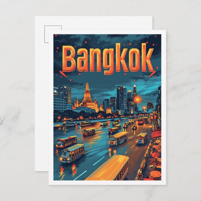 Cartão Postal Imagem de Viagem de Arte em Bangkok na Tailândia (Frente/Verso)