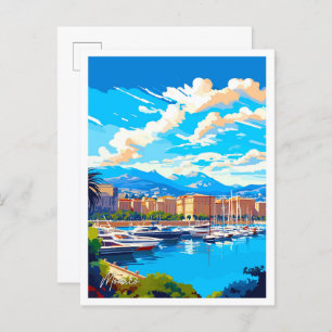 Cartão Postal Imagem de viagens vintage de arte Mônaco