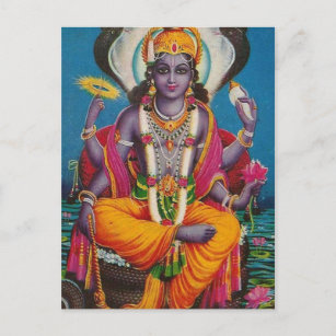 Cartão Postal Imagem de Vishnu, deus da harmonia e da verdade