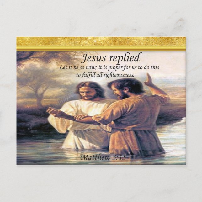 Cartão Postal Imagem do batismo de Jesus Cristo um (Frente)
