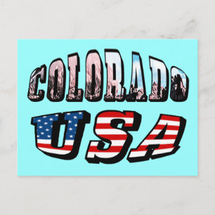 Cartão Postal Imagem do Colorado e Texto dos EUA