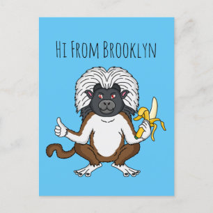 Cartão Postal Imagem do desenho do macaco Cotton Top Tamarin