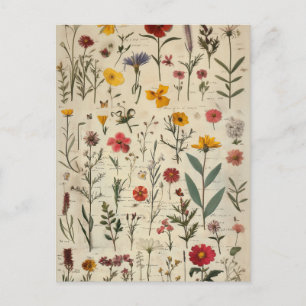 Cartão Postal Imagem do estilo Herbário Vitoriano