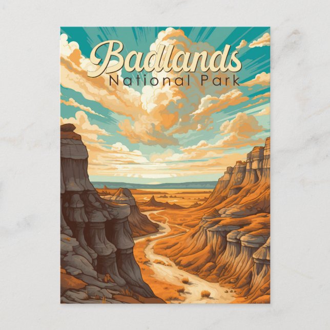 Cartão Postal Imagem do Parque Nacional de Badlands (Frente)