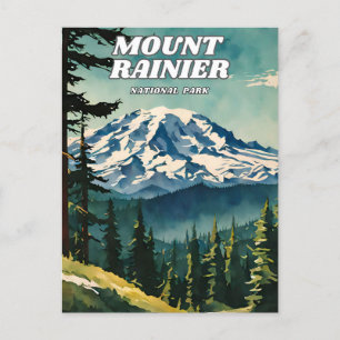 Cartão Postal Imagem do Parque Nacional do Monte Rainier, retrat
