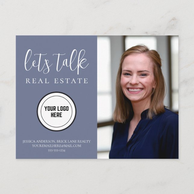 Cartão Postal Imagem do Real Estate de Informações de Contato Az (Frente)