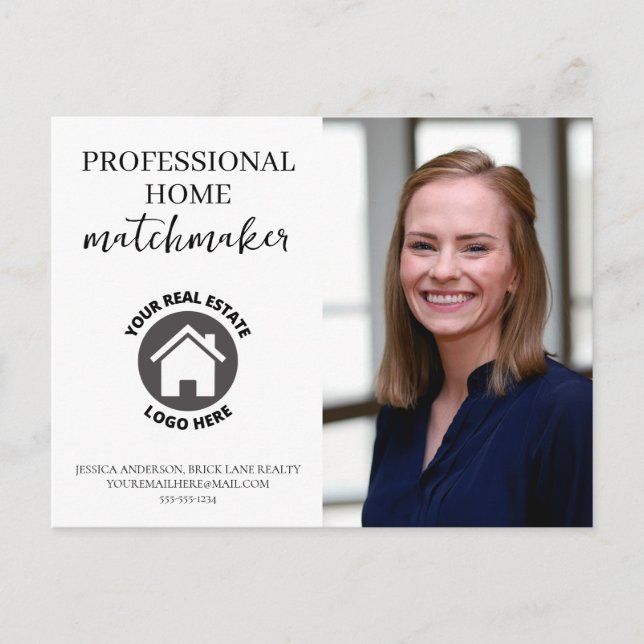 Cartão Postal Imagem do Real Estate de Informações de Contato Pr (Frente)